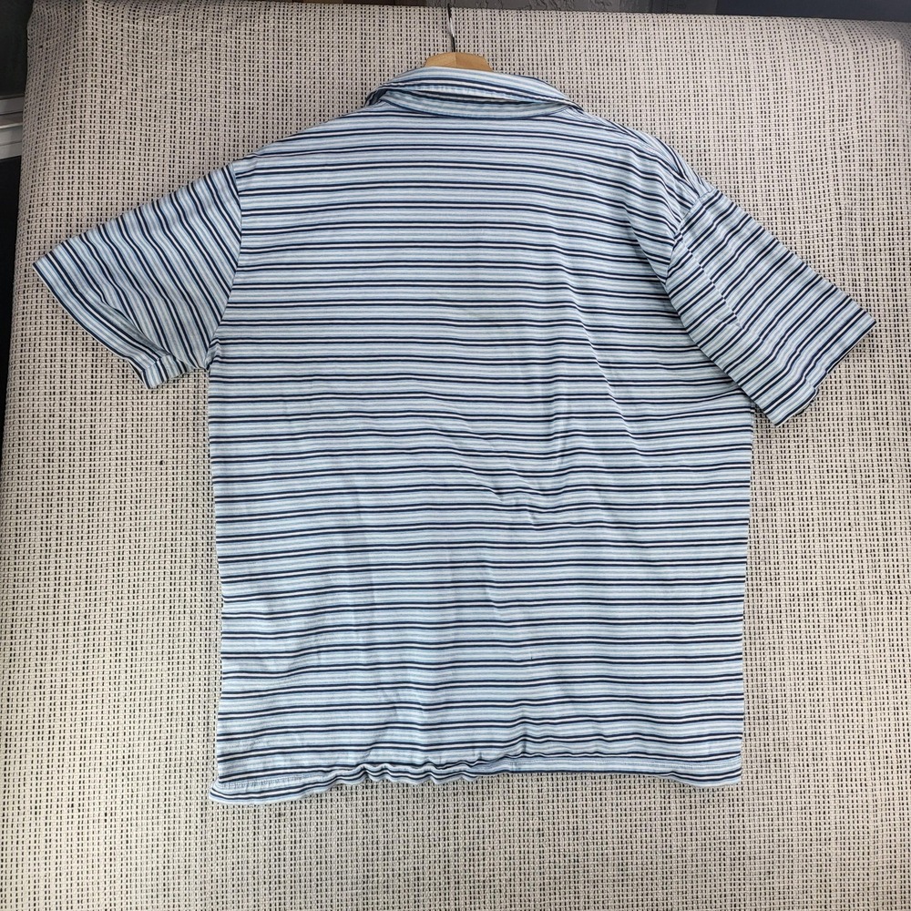 Patagonia‎ Polo Shirt Mens Large Blue White Striped Pocket Casual Short Sleeve - Picture 6 of 8